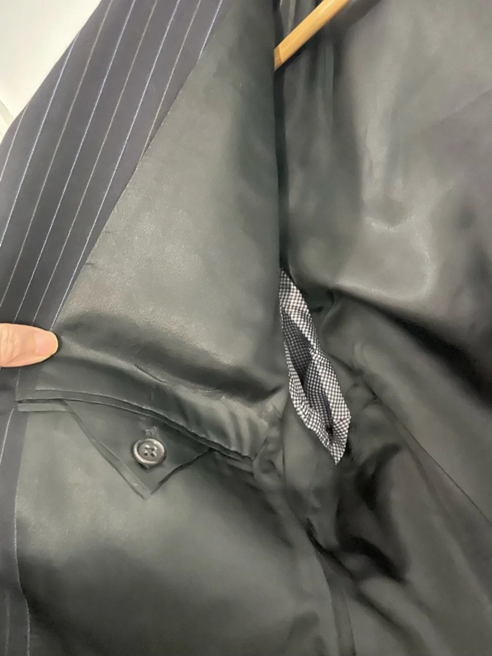 Ralph Lauren Navy Pinstripe Pure Wool Two-Button Blazer Size 40R